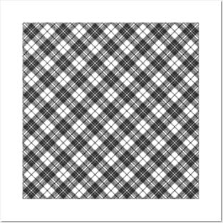 Tartan pattern holidays Christmas xmas black white elegant lines geometric cool fun classic elegance Posters and Art